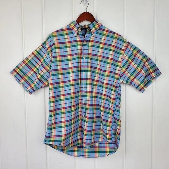 Gant Other - GANT Classic Oxford Rainbow Checker Plaid Casual Button Down Collar Mens Small